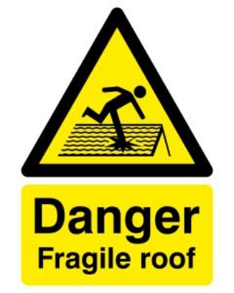 Picture of DANGER FRAGILE ROOF 297X210 RIGID