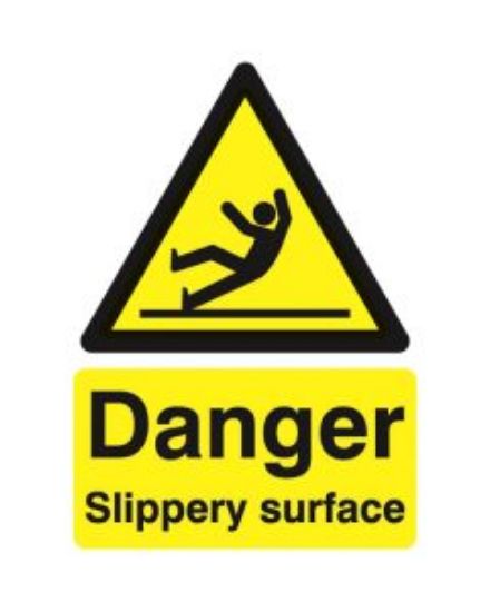 Picture of DANGER SLIPPERY SURFACE 210X148 RIGID