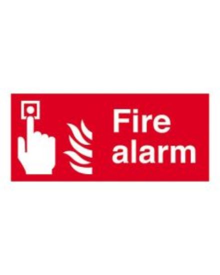 Picture of FIRE ALARM SYMBOL WITH FLAMES SIGN 100X200 RIGID