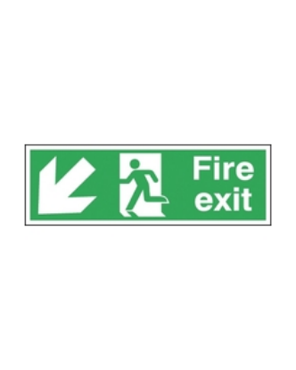 Picture of FIRE EXIT SIGN WITH SYMBOL AND ARROW LEFT 150X450 S/A