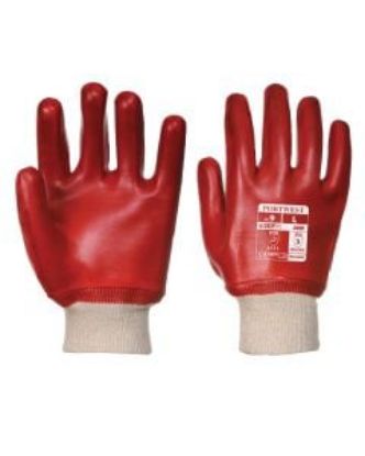 Picture of PVC KNITWRIST GLOVE RED SIZE 8/M