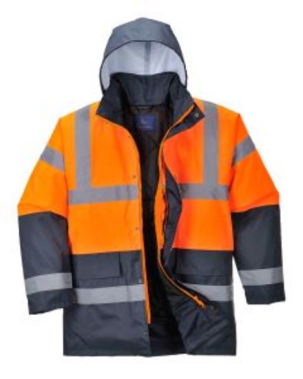 Picture of HI-VIS COAT ORANGE/NAVY SIZE M