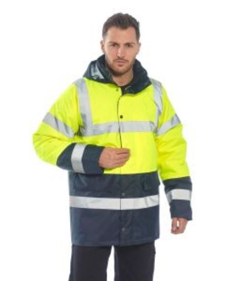 Picture of HI-VIS COAT YELLOW/NAVY SIZE 4XL